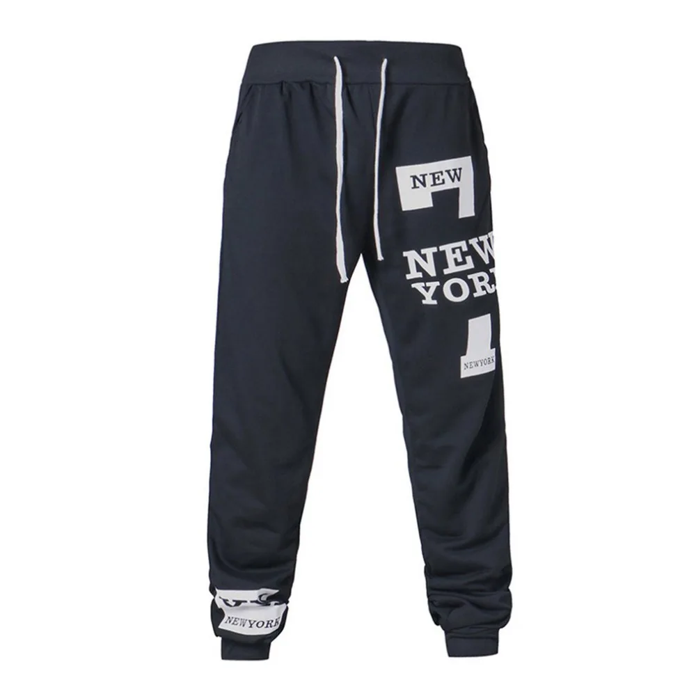 Мужские осенние модные дышащие тренировочные брюки с завязками и эластичным