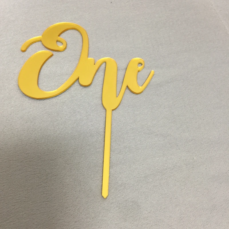 

one number cake topper gold acrylic one cake topper