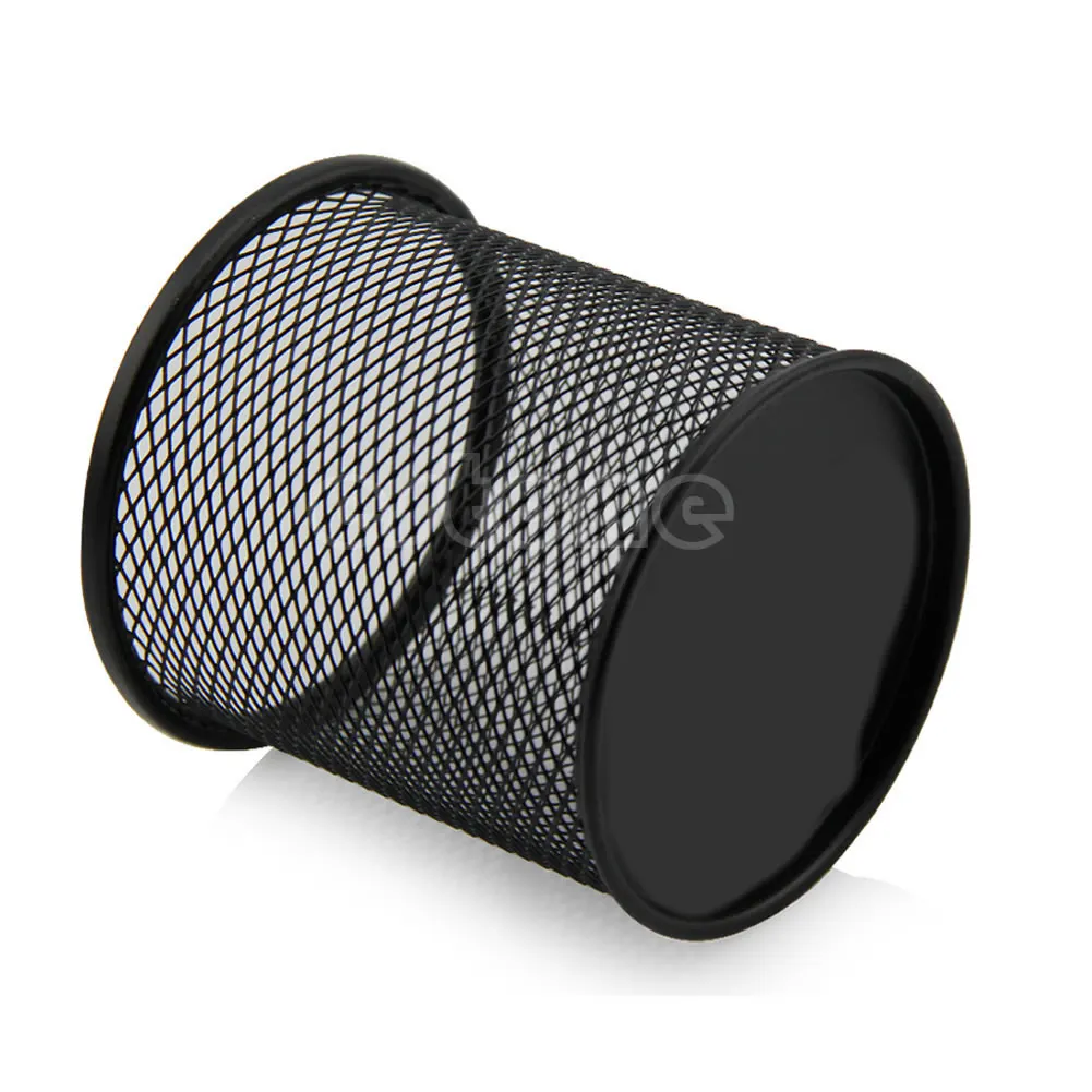 

Black Metal Stand Mesh Style Pen Pencil Ruler Holder Desk Organizer Storage