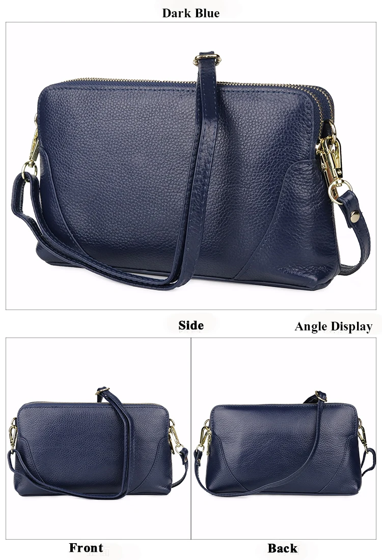 Бренд COMFORSKIN Bolsas Feminina, повседневные Клатчи из воловьей кожи, натуральная кожа, двойная молния, отделение, сумка-мессенджер, женские сумки