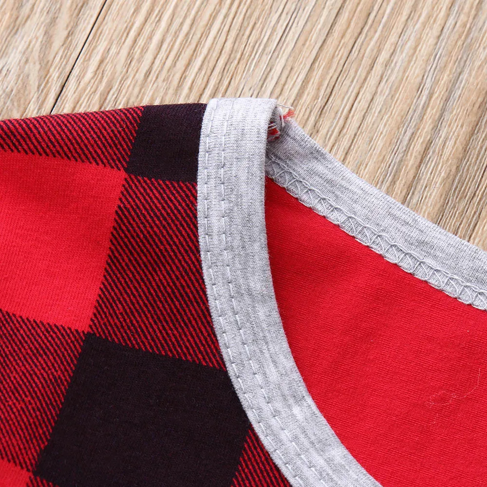 Infant Baby Boys Girls Christmas Santa Xmas Letter Plaid Romper Jumpsuit Outfits New Born Clothes Newborn |