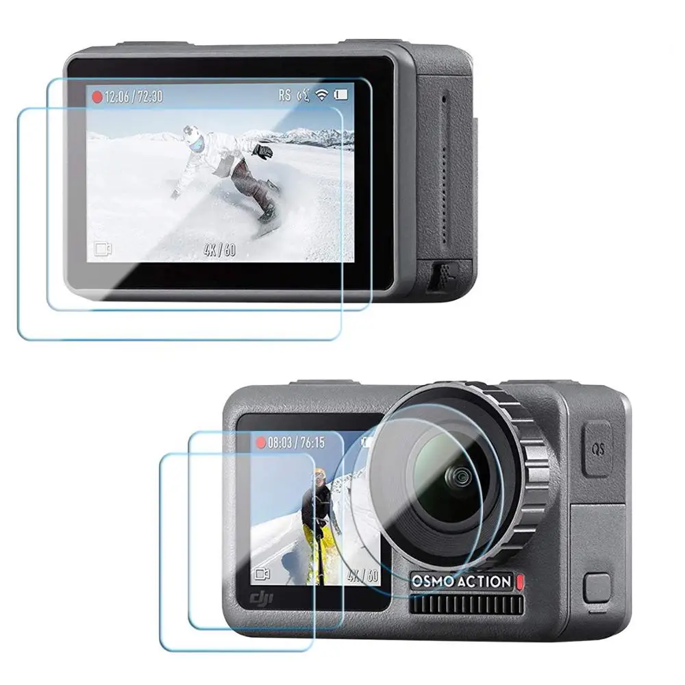 Защитная пленка для экшн камеры DJI OSMO изогнутая 9D полноразмерная из закаленного