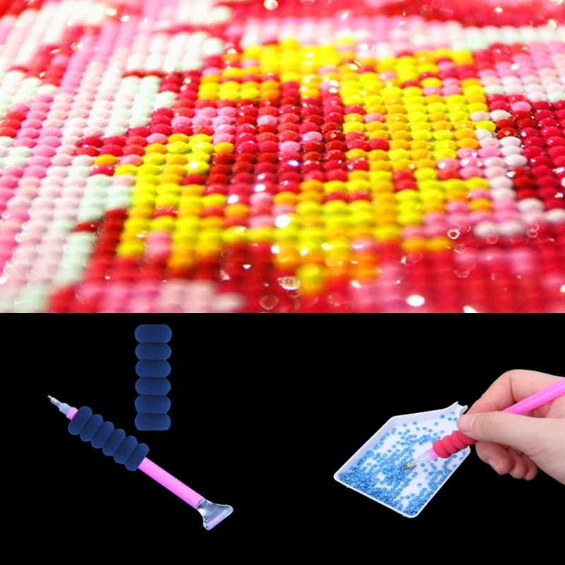 10 шт. DIY 5D алмазная живопись Стразы липкая ручка вышивка инструмент 3 головки