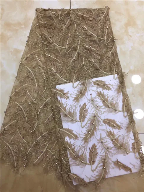 

Sequins Nigerian Lace Fabric Dubai Embroidered French Tulle Lace Latest Desgin Feather Lace Fabric/African Lace Fabric 2019 X12