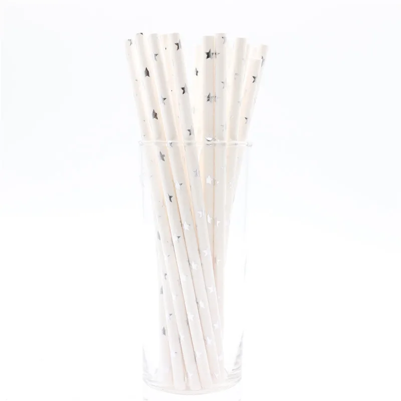 Straw 25pcs 25 шт. алюминиевая фольга розовое золото полосатая бумажная соломинка смесь как День рождения Свадебные украшения детские товары - Цвет: Straw 25pcs