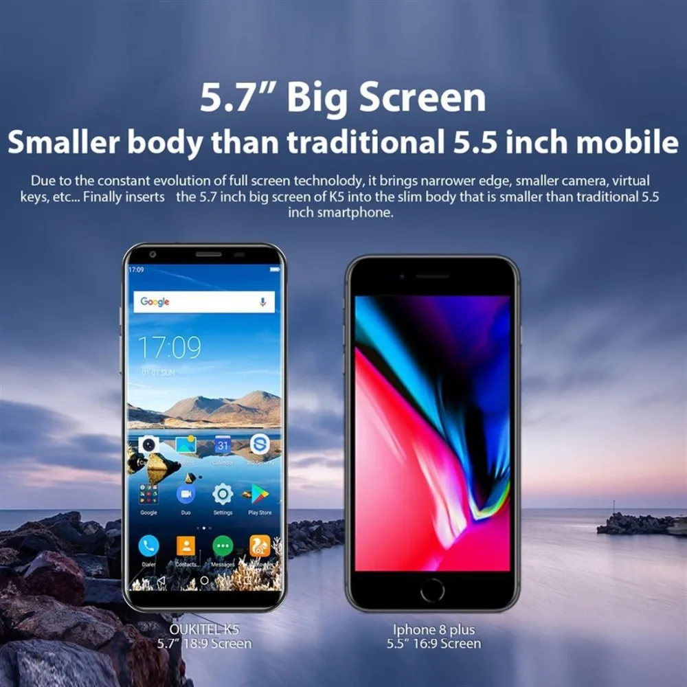 Г 7 0 дюймов 18:9 2 + 16 г Adroid 5 задний отпечаток пальца смартфон UK Plug|Смартфоны| |