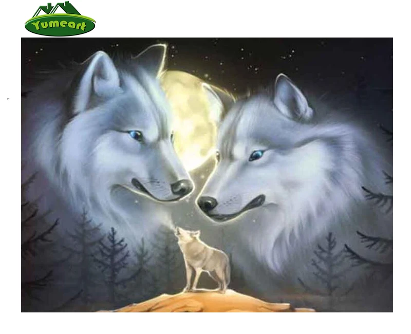 Алмазная 5d Вышивка с изображением милых волков мозаика животных домашний декор