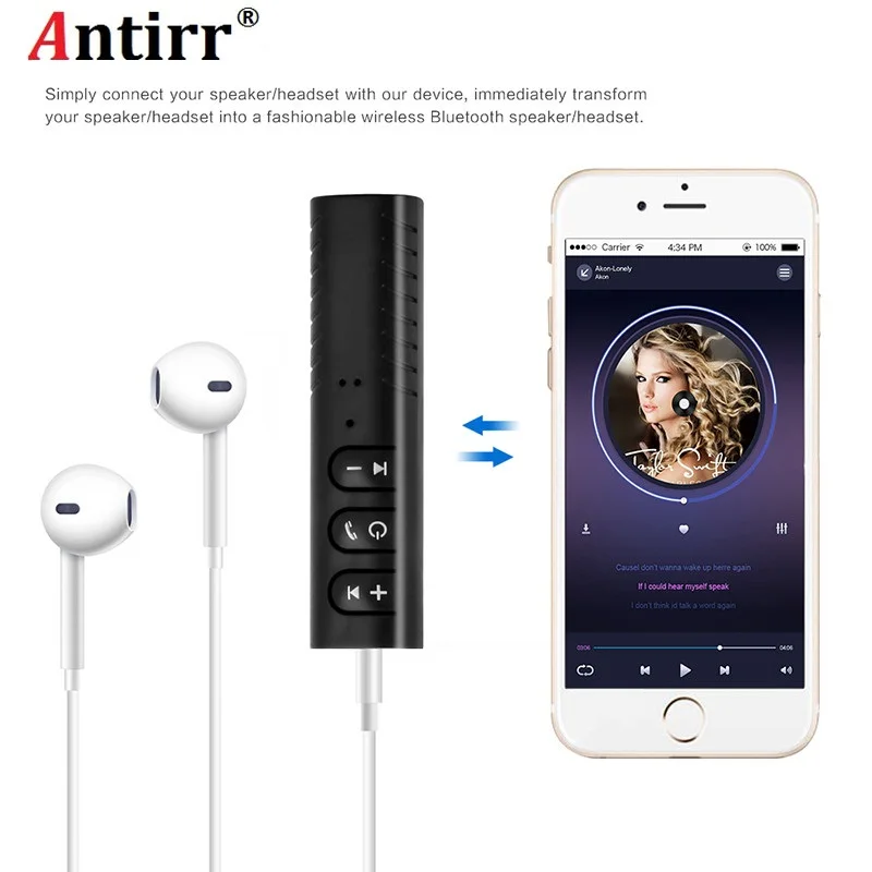 Мини комплект беспроводной связи Bluetooth для автомобиля Hands free 3 5 мм аудио Джек