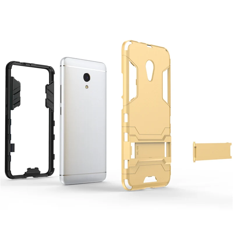 Luxury Hard PC+Soft Silicone TPU Rugged Rubber Kickstand Case For Meizu Meilan M5S Matte Armor Shockproof Phone Holder Cover |
