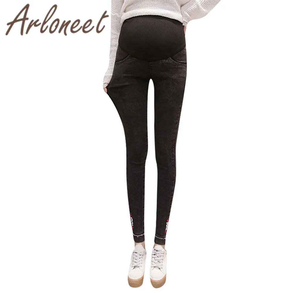 ARLONEET/пикантная Женская одежда для беременных Брюки с высокой талией Мягкие