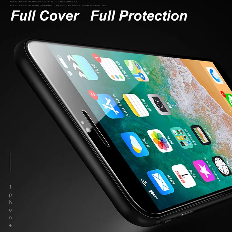 Закаленное стекло для iphone 6 S 7 8 Plus X XS полное покрытие 5D Arc Edge круглый экран