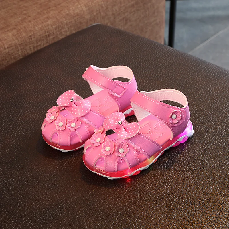 

New LED Baby Girls Sandals Fashion Little Kids Summer Shoes Toddler & Children Shoes Eur Size 21-30