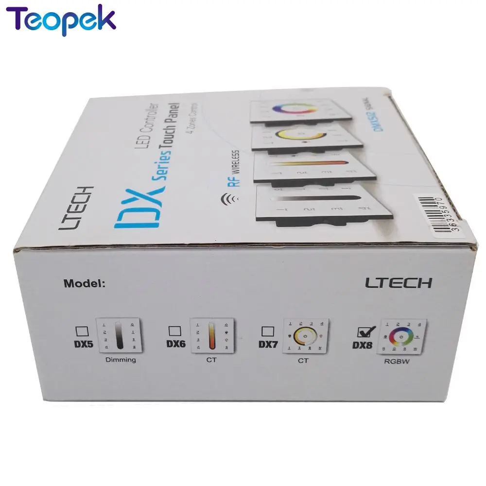 LTECH DX8 светодиодный контроллер сенсорной панели rgbw AC110V 240V 4 зоны RF 2 4G + DMX512 Мастер