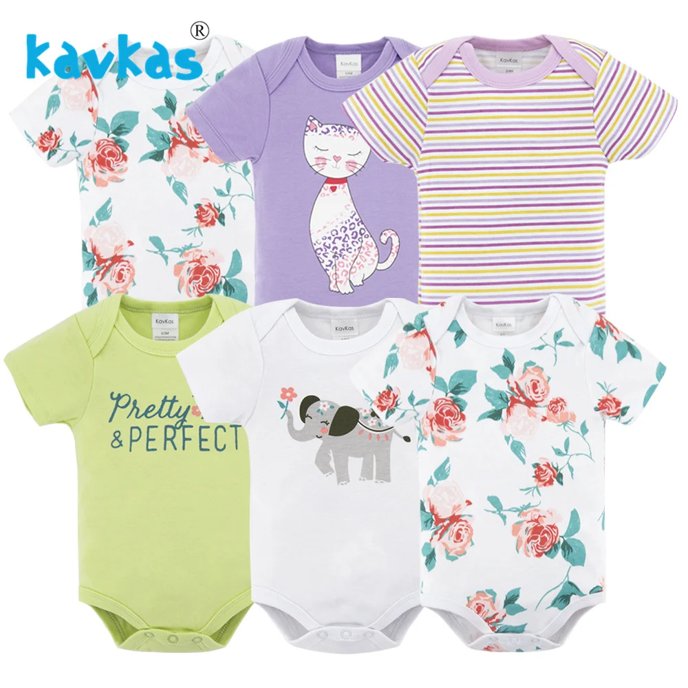 HY21002116 Kavkas/6 шт. Детские боди из хлопка с короткими рукавами Roupa De Bebes летний комплект одежды для маленьких мальчиков - Цвет: HY21002116