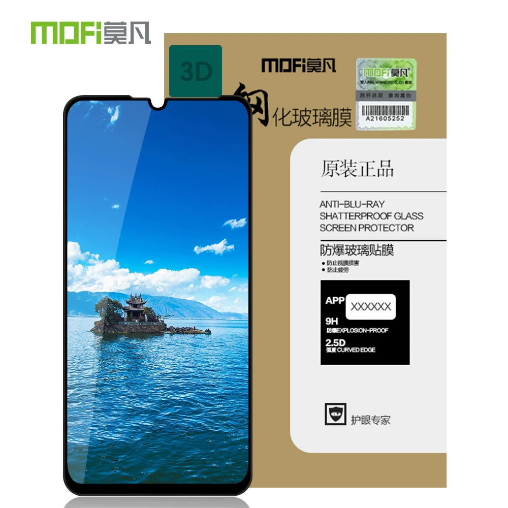 

Redmi Note 7s Original MOFi 9H 3D Hot Bending Curved Full Cover Tempered Glass Screen Protector Film For Xiaomi Redmi Note 7s