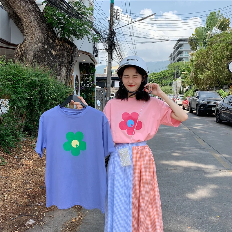 Высокая талия лоскутное блок контрастный карамельный цвет полосатый Boho Kawaii милая Лолита Mori девушка Корейская длинная юбка миди Маргаритка/Топ/рубашка