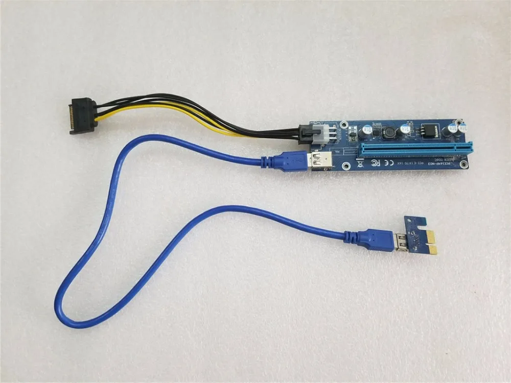 PCI E Riser Express 1X до 16X карта USB 3 0 SATA кабель питания BTC для майнинга биткоинов Antminer|power
