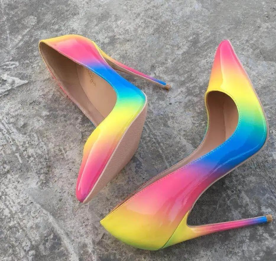 

Fashion free shipping new Multi Patent Leather Poined Toe Stiletto high heel shoe pump HIGH-HEELED SHOE dress shoes