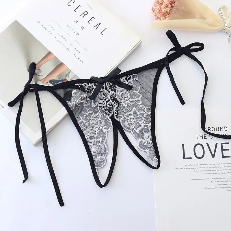 Трусы-стринги женские кружевные с низкой талией и вышивкой | Женская одежда