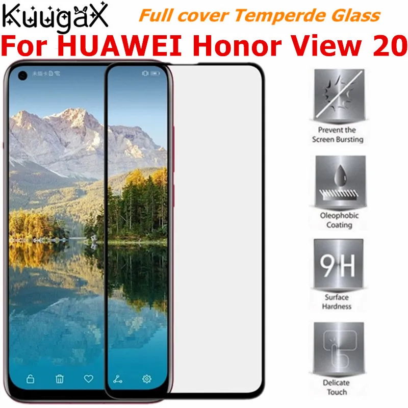 Полное покрытие из закаленного стекла для HUAWEI Honor View 20 защитный чехол экрана 9H