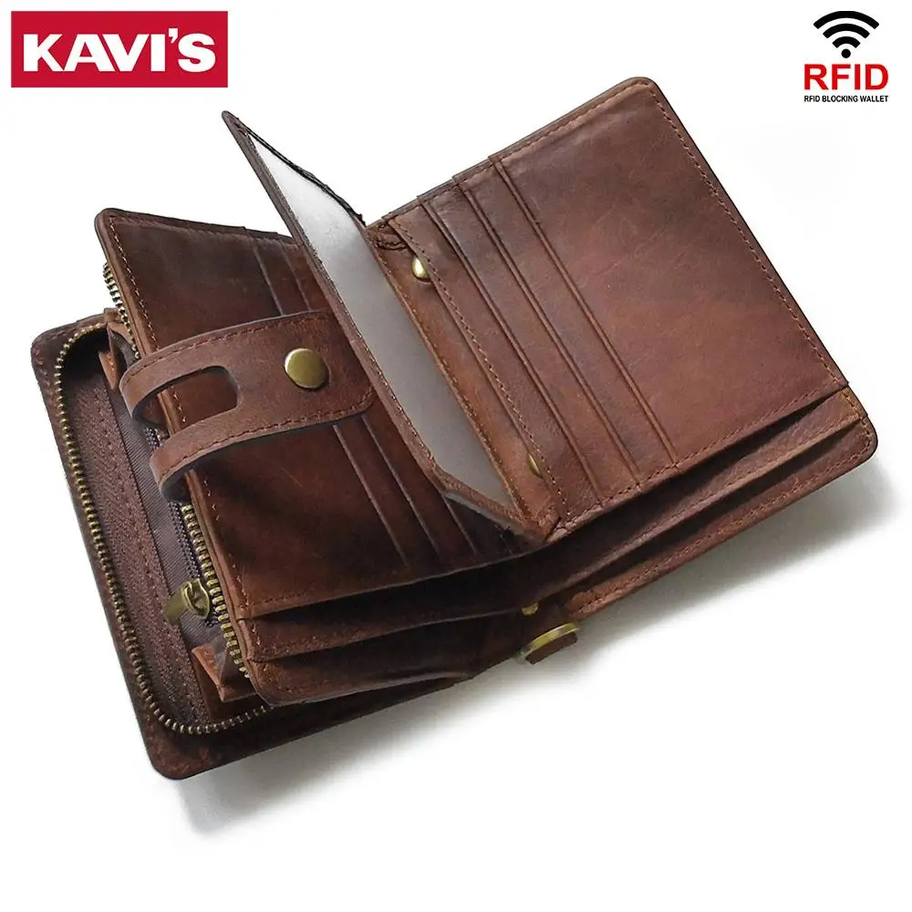 KAVIS,, натуральная кожа, мужской кошелек, портфель, мужской кошелек, маленький, Portomonee, с карманами для карт, мини, на застежке, мужская сумка для денег, для монет