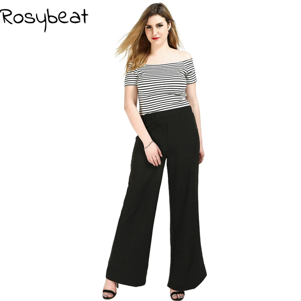 Расклешенные брюки для женщин большого размера s Женская одежда 4xl 5XL 6XL женские с