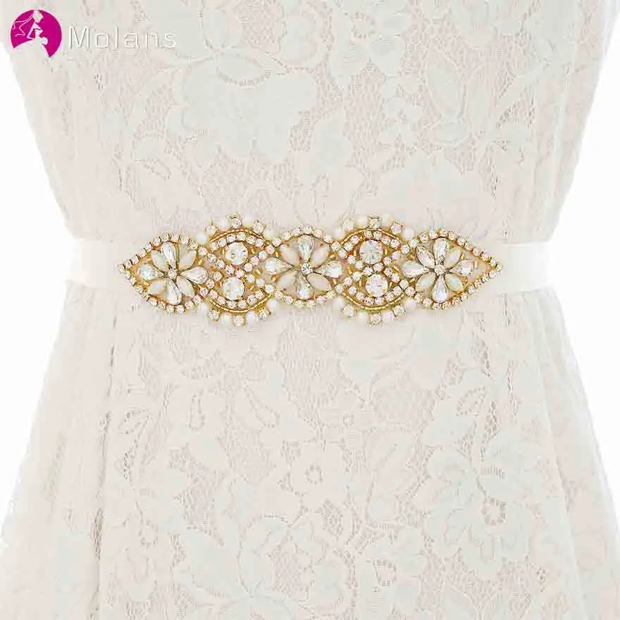 

Роскошный свадебный пояс для невесты с золотыми бриллиантами, блестящий атласный пояс с жемчугом и бусинами для женского платья