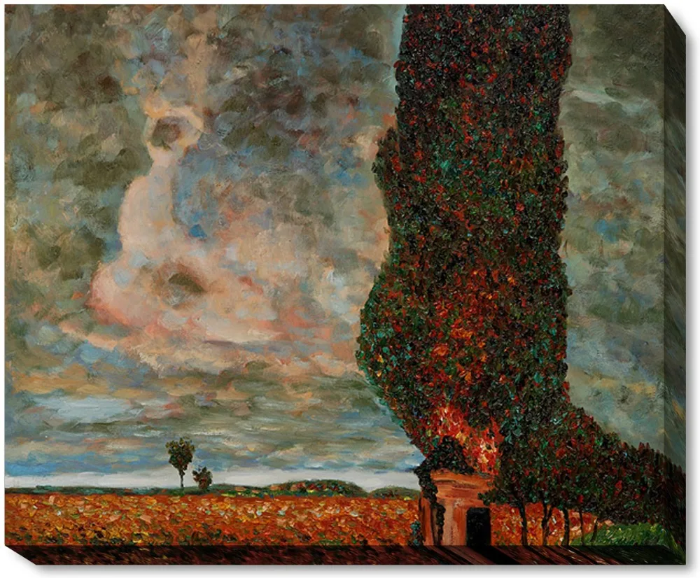 

Masterpiece Canvas Oil Painting Landscapes - High Poplar by Gustav Klimt Modern Wall Arts Home Decorative Painting on Canvas
