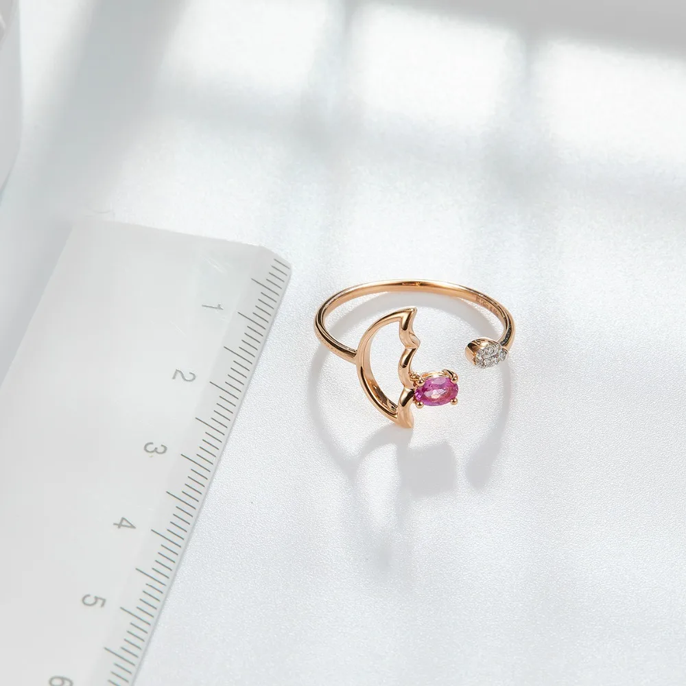 LP натуральный драгоценный камень рубин и бриллианты Твердые 9K 10K 14K 18K розовое