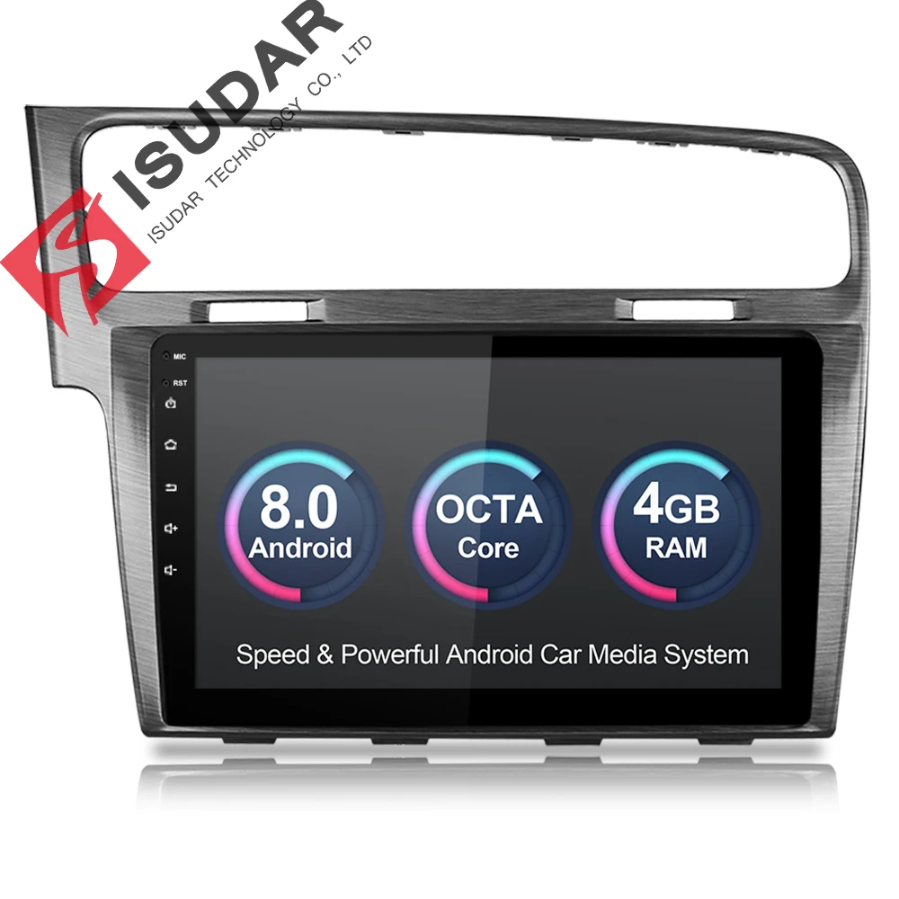 Isudar Автомобильный мультимедийный плеер 1 Din автомагнитола gps Android 8 0 для VW/Volkswagen/Golf