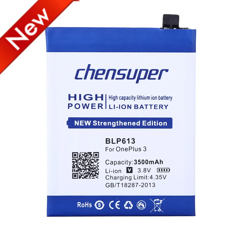 chensuper 100% Tested New High Quality 3500mAh Battery for OnePlus 3 / One Plus BLP613 In Stock | Мобильные телефоны и