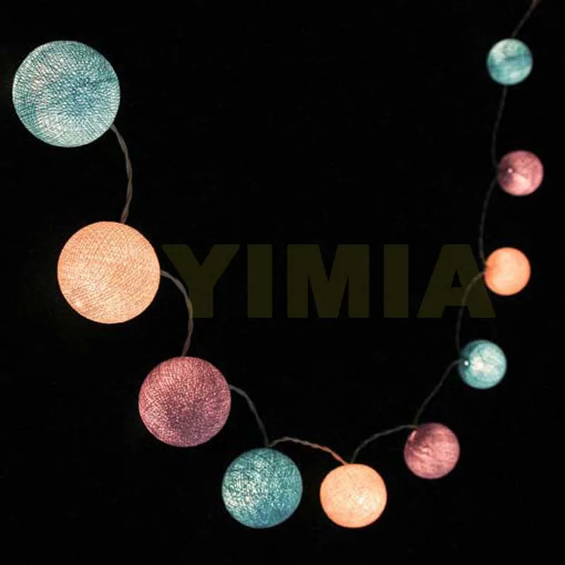 20 пастельных лавандовых голубых кремовых гирлянда из светящихся хлопковых