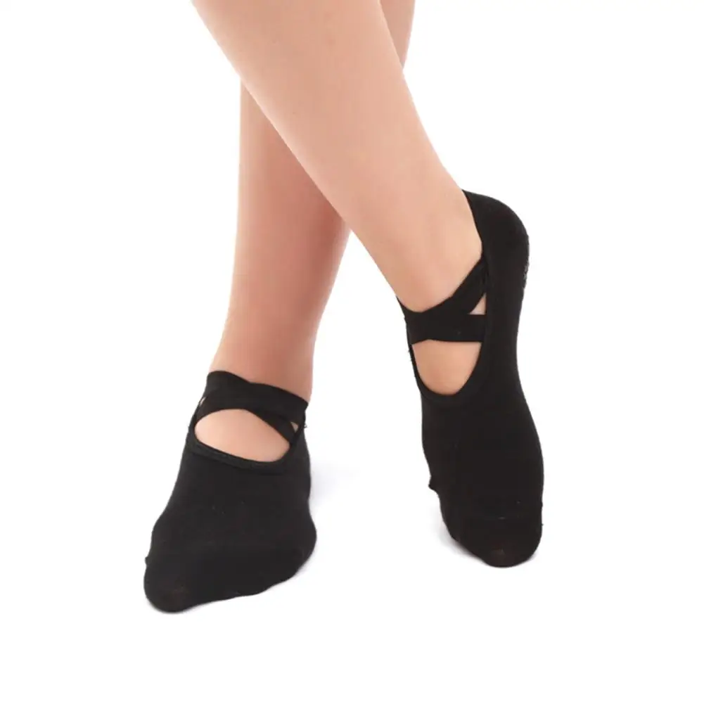 

Non-slip Cross Instep Exposure Round Yoga Socks Professional Ballet Dance Socks Breathable Sports Socks