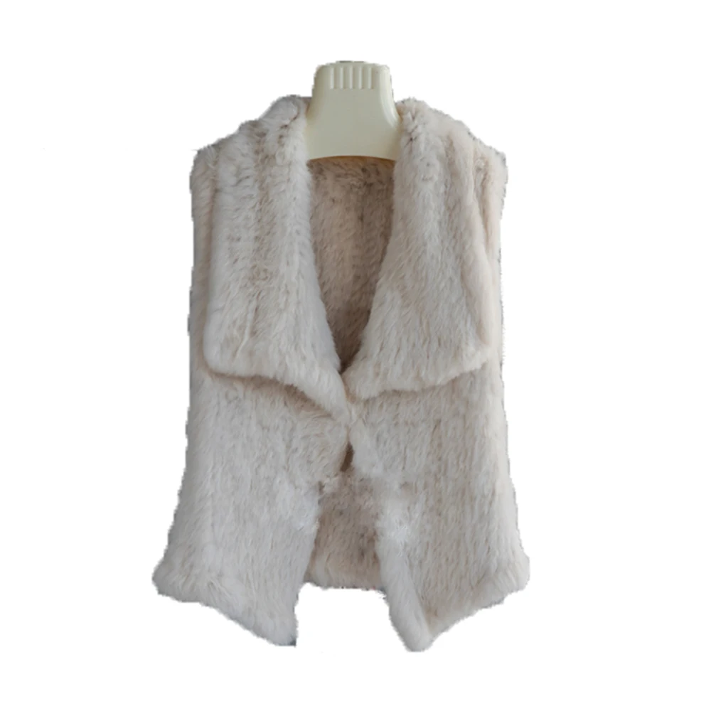 Женский вязаный жилет из натурального кроличьего меха/жилет/модное зимнее