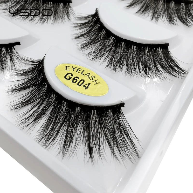 Ресницы норковые объемные ручной работы 5 пар G604|Накладные ресницы| |
