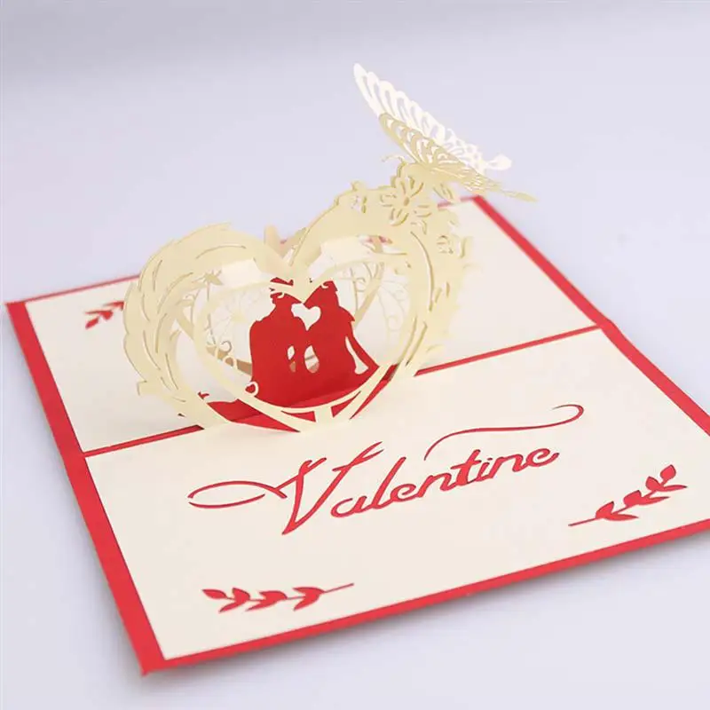 1 шт. ручной работы 3D всплывающие поздравительные карты с конвертом на юбилей