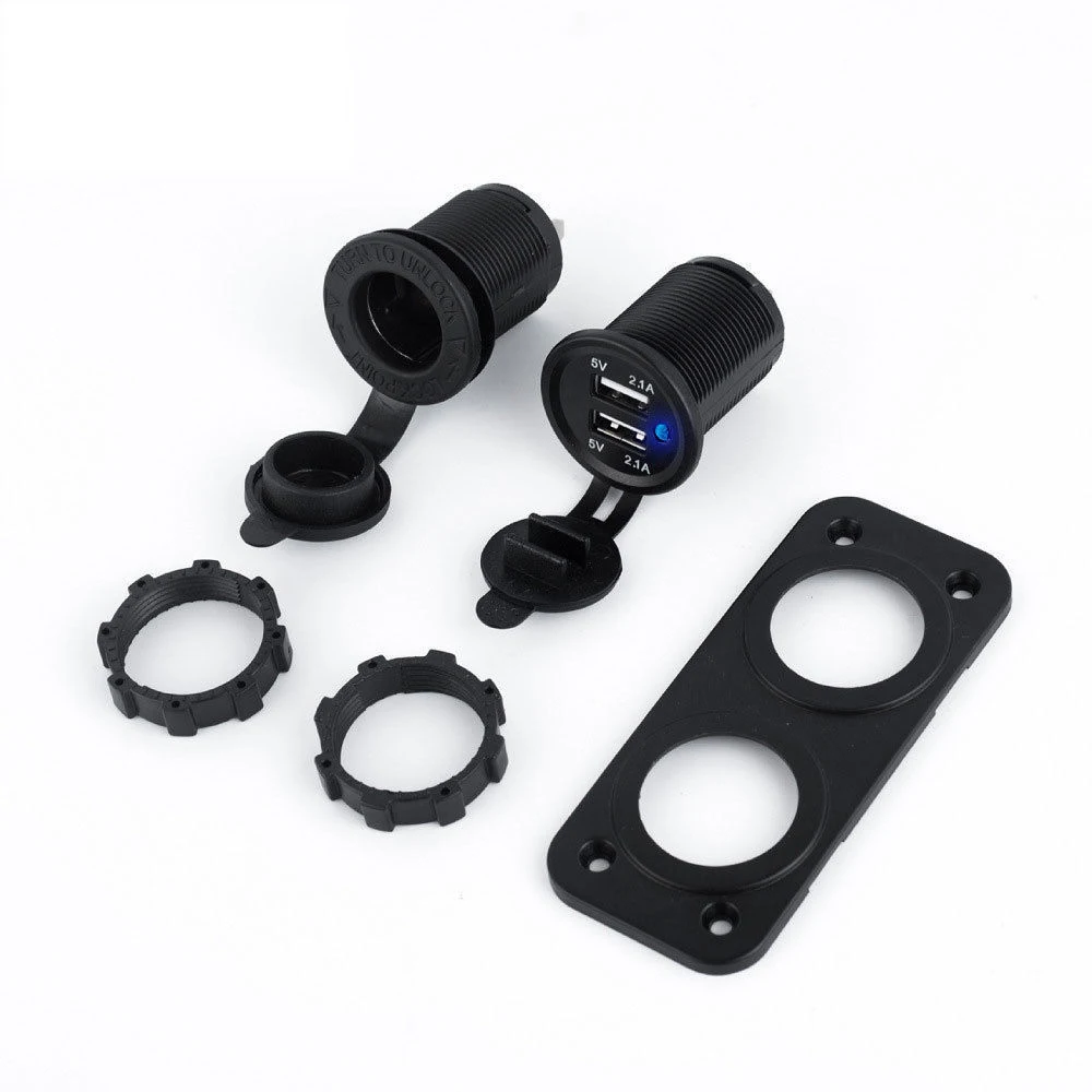 Двойной USB розетка для автомобильного прикуривателя с разъемом 12V Зарядное