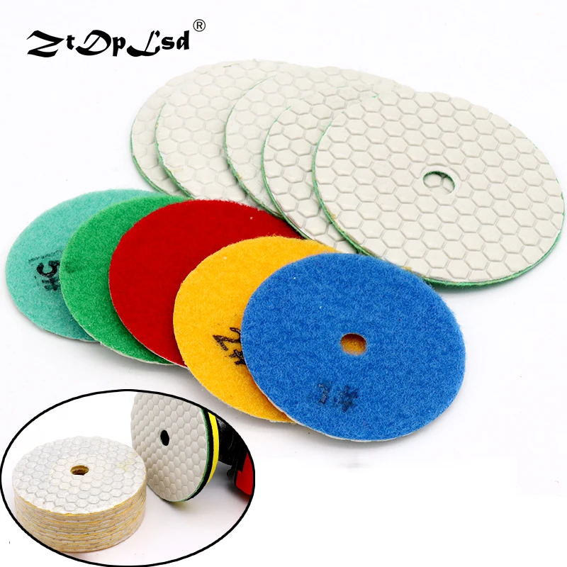 

1X Dry Grinding Disc Quick Change Polishing Pads Granite Marble Stone Concrete Floor Air Sander Tool Diamond Round Flexible Pad