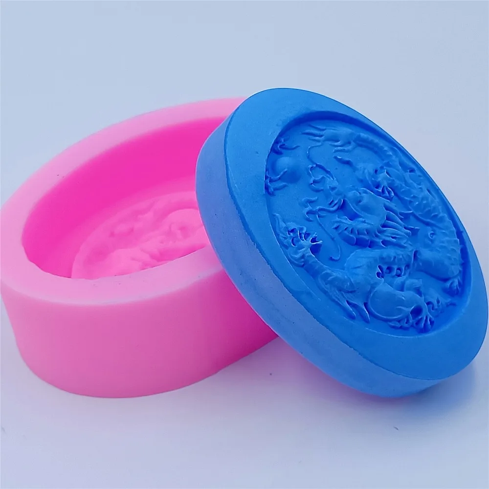 Китайский дракон DIY формы для мыла 3D Овальные силиконовые ручной работы|form for|diy soap