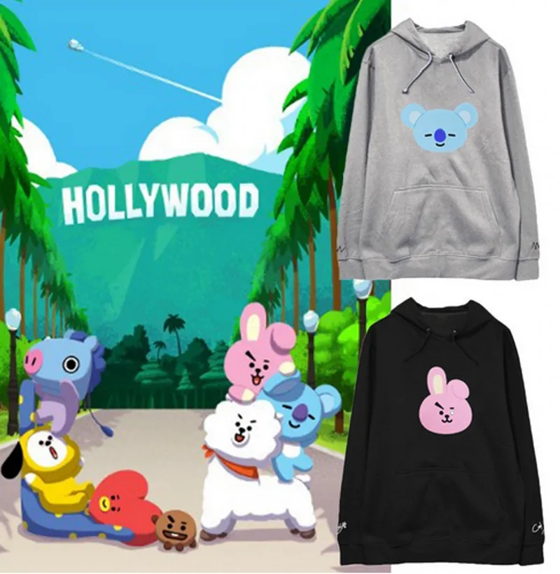 2018 Новое поступление БЦ BT21 kpop любить себя толстовки толстовка на молнии