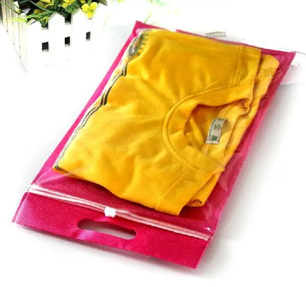 

50x Eco Non-Woven Tote Bags Zip lock Plastic Bag Custom logo printed 25*35cm +5cm free shipping wholesale