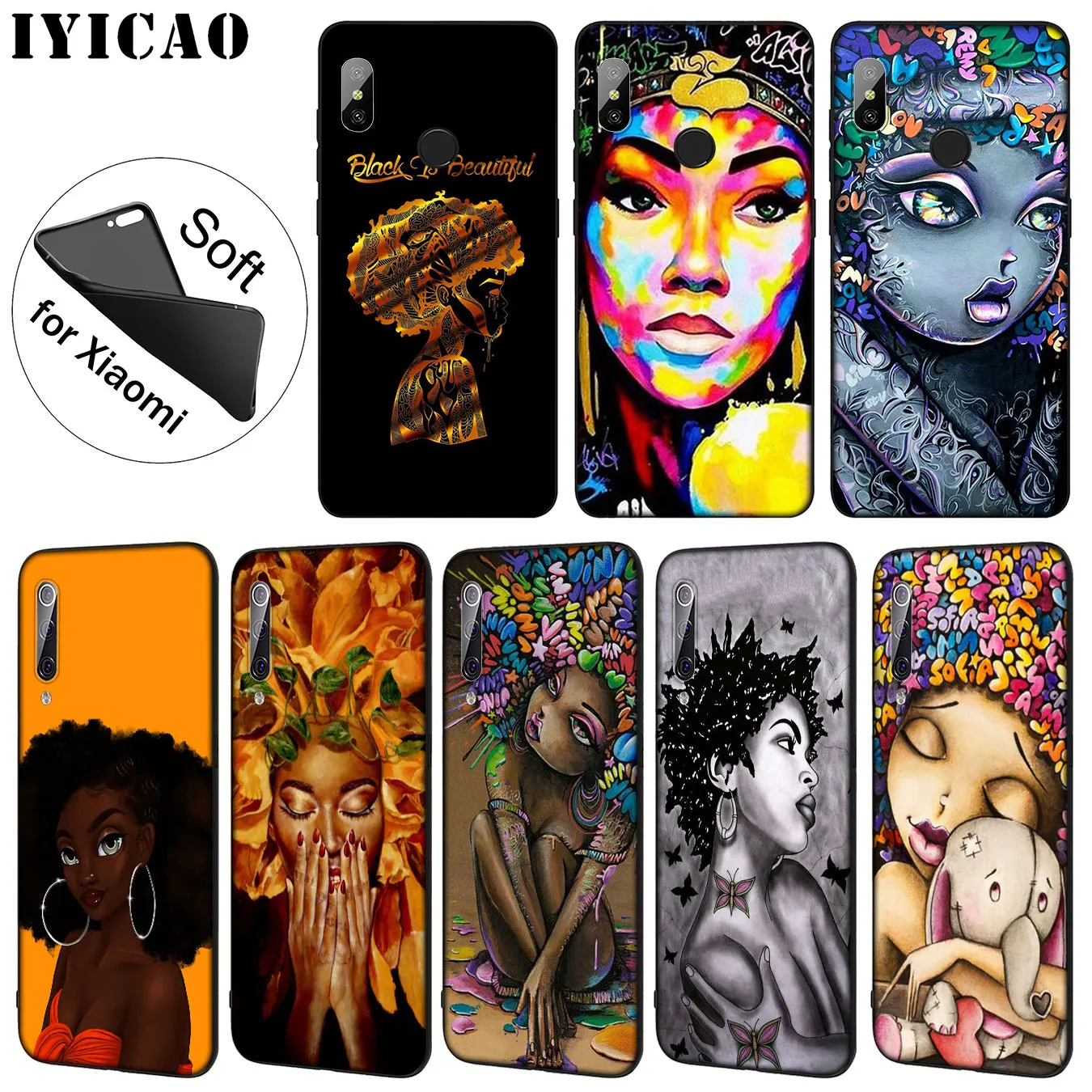 IYICAO Африканский Мягкий силиконовый чехол для телефона девочек Xiaomi Mi 10 9 9T CC9 CC9E 8 SE
