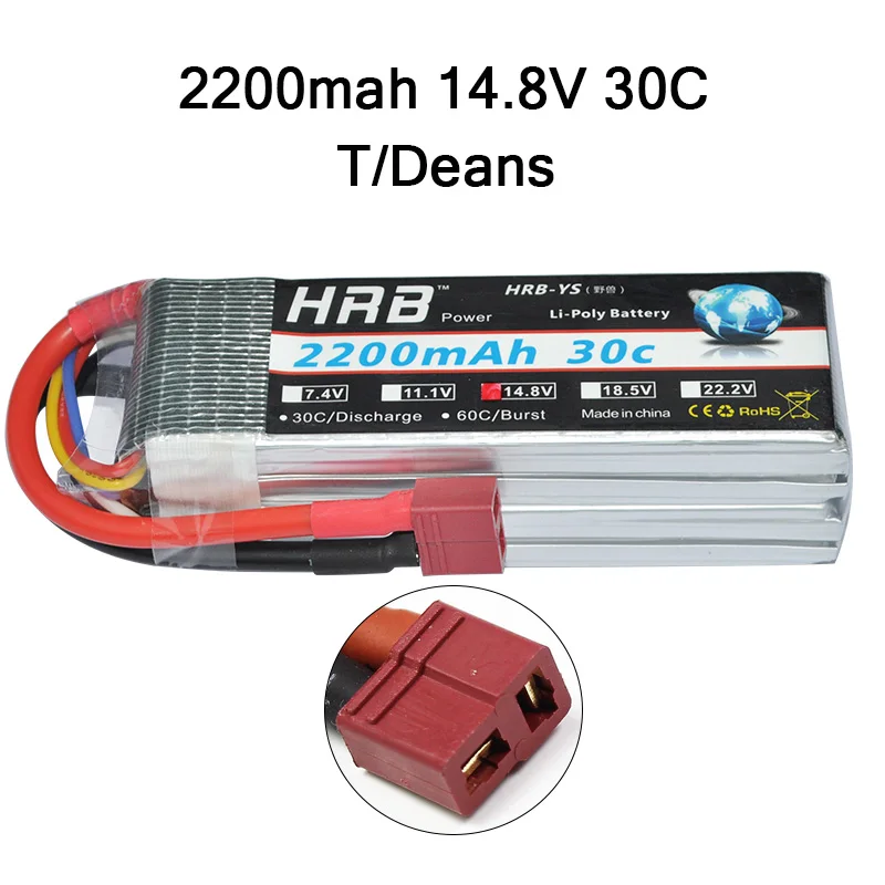 4S 2200mah 30C Tplug Распродажа аккумулятор hrb Lipo 2 S 3 S 4S 5S 6 S 7,4 V 11,1 V 14,8 V 1500 mah 2200 mah 3300 mah 4200 mah 5000 mah 5200 mah 6000 mah Батарея - Цвет: 4S 2200mah 30C Tplug