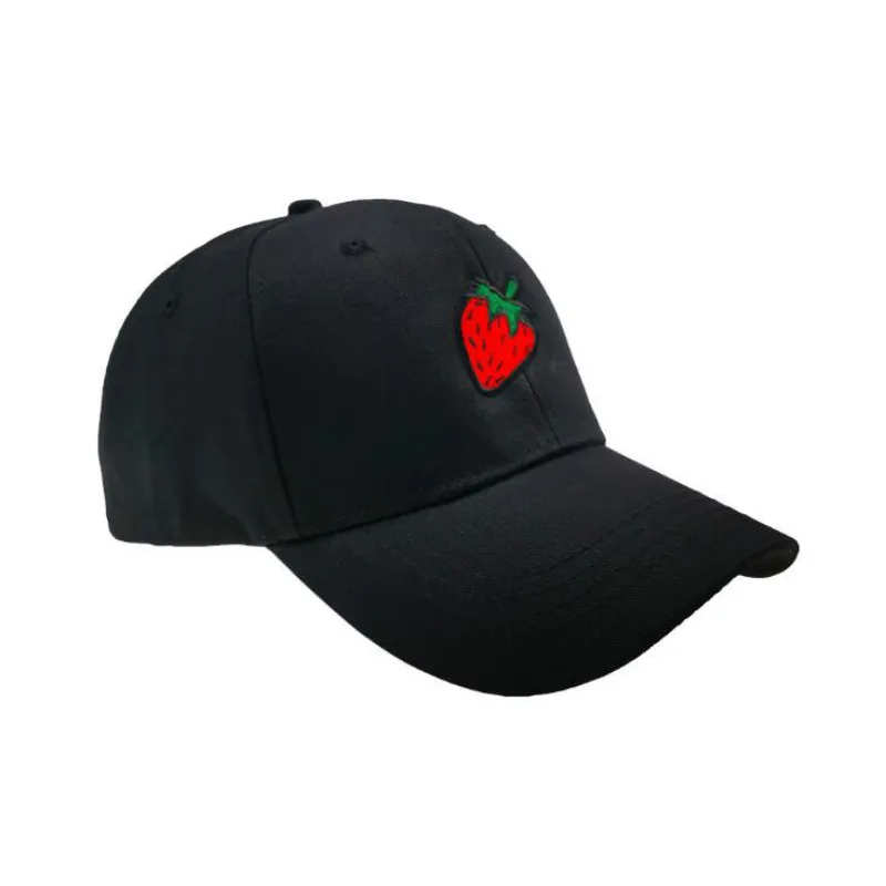 Бейсболка хлопковая с вышивкой в виде клубники и фруктов женская стиле хип-хоп |