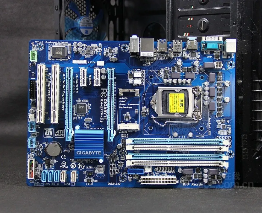 Б/у оригинальная материнская плата Z77 для Gigabyte GA-Z77P-D3 DDR3 LGA1155 встроенный гигабитный Ethernet Z77P-D3