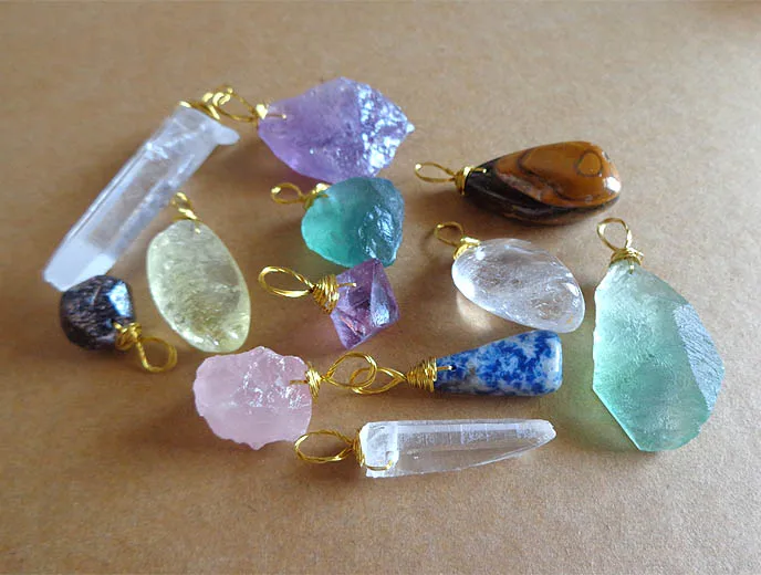 Красивые различные виды натурального кварца хрустальный камень кулон ожерелье