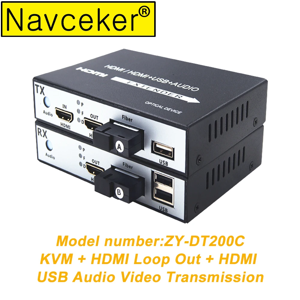 Оптоволоконный конвертер HDMI с поддержкой USB 2 0 KVM Control 20 км оптический удлинитель