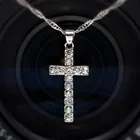 Ожерелье в стиле хип-хоп, сплав крест-подвеска, стразы, позолоченные, серебряные, распятие, подвеска, ювелирные изделия, Прямая поставка