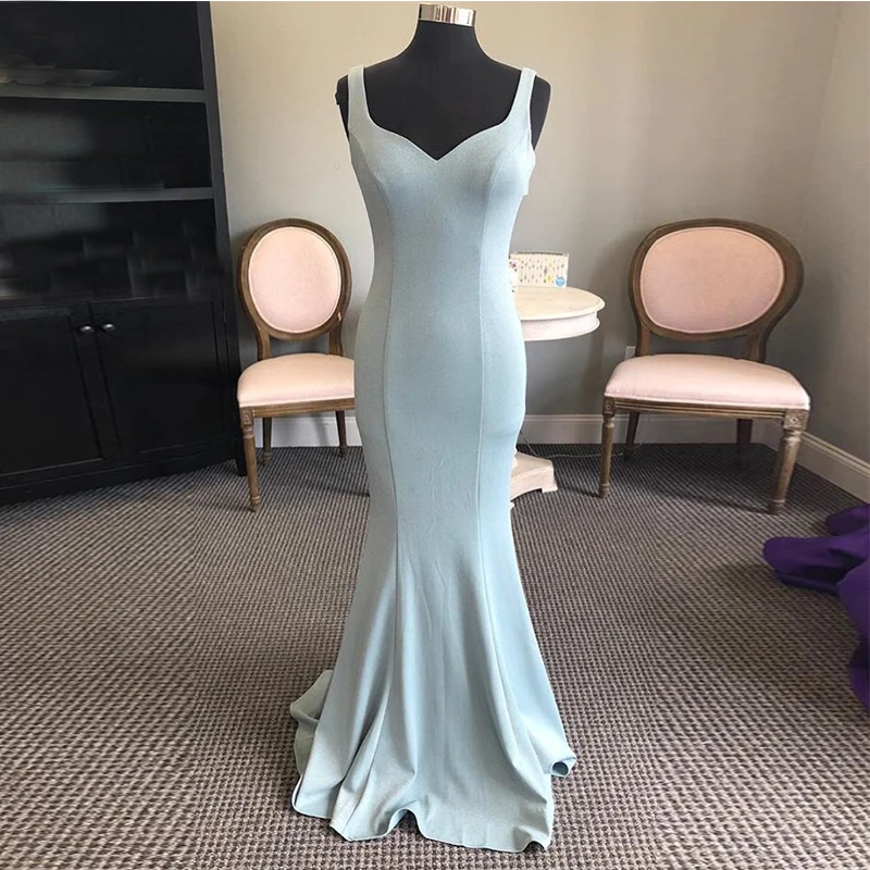 

Простое длинное вечернее платье с v-образным вырезом без рукавов, вечернее платье из эластичного атласа в стиле русалки, вечернее платье, Vestido De Noite, 2019