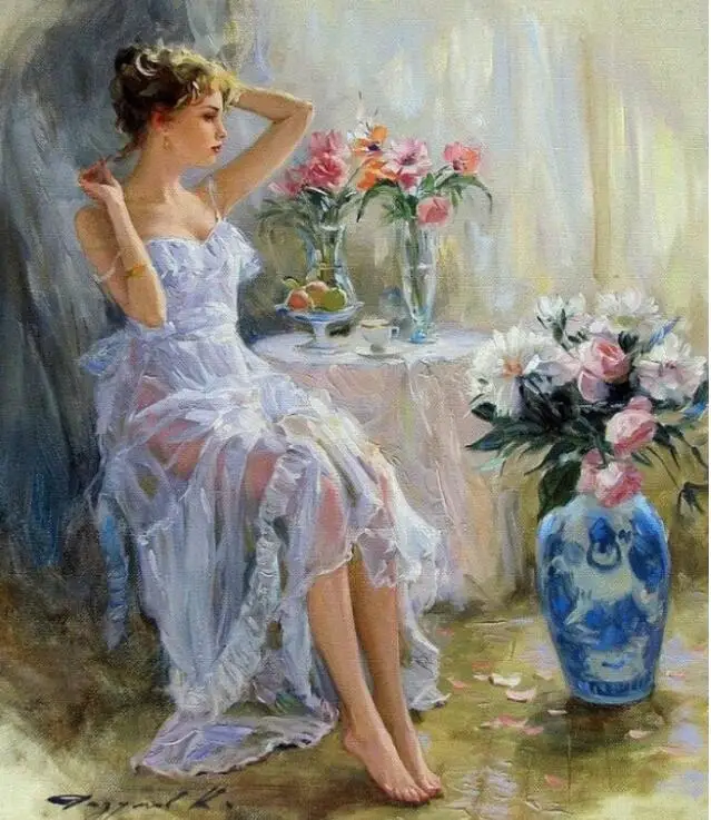 

14/16/18/28 Lady Elegant Portrait Oil painting Needlework Crafts Embroidery DIY DMC Cross Stitch Kits 14CT Unprinted Home